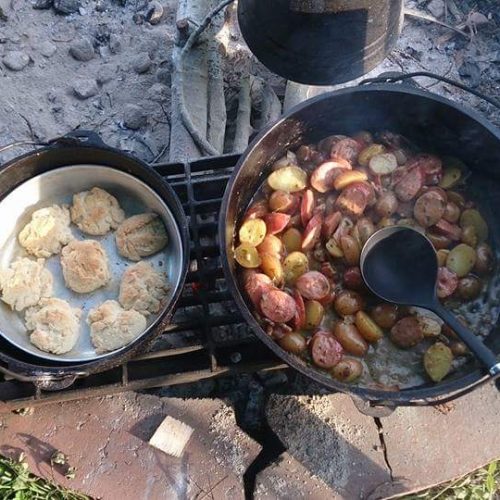 Dublin Coddle and garlic biscuits